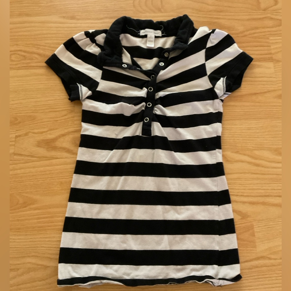 Black And White Striped Girls Top